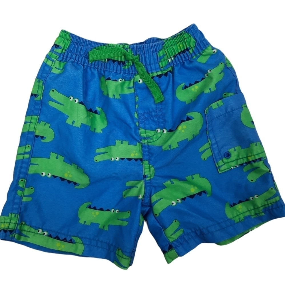 Carter's‎ Swim Trunks Blue Crocodile Print Size 12 Months Boys